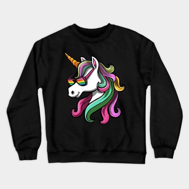 Gay Pride Unicorn Crewneck Sweatshirt by IPRINT